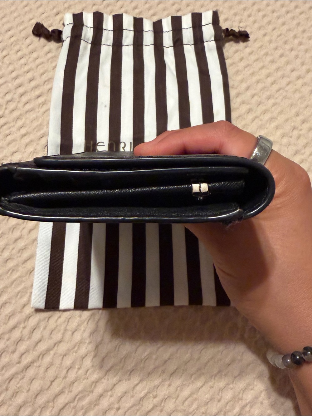 Henri Bendel Black Leather Wallet - Picture 8 of 9